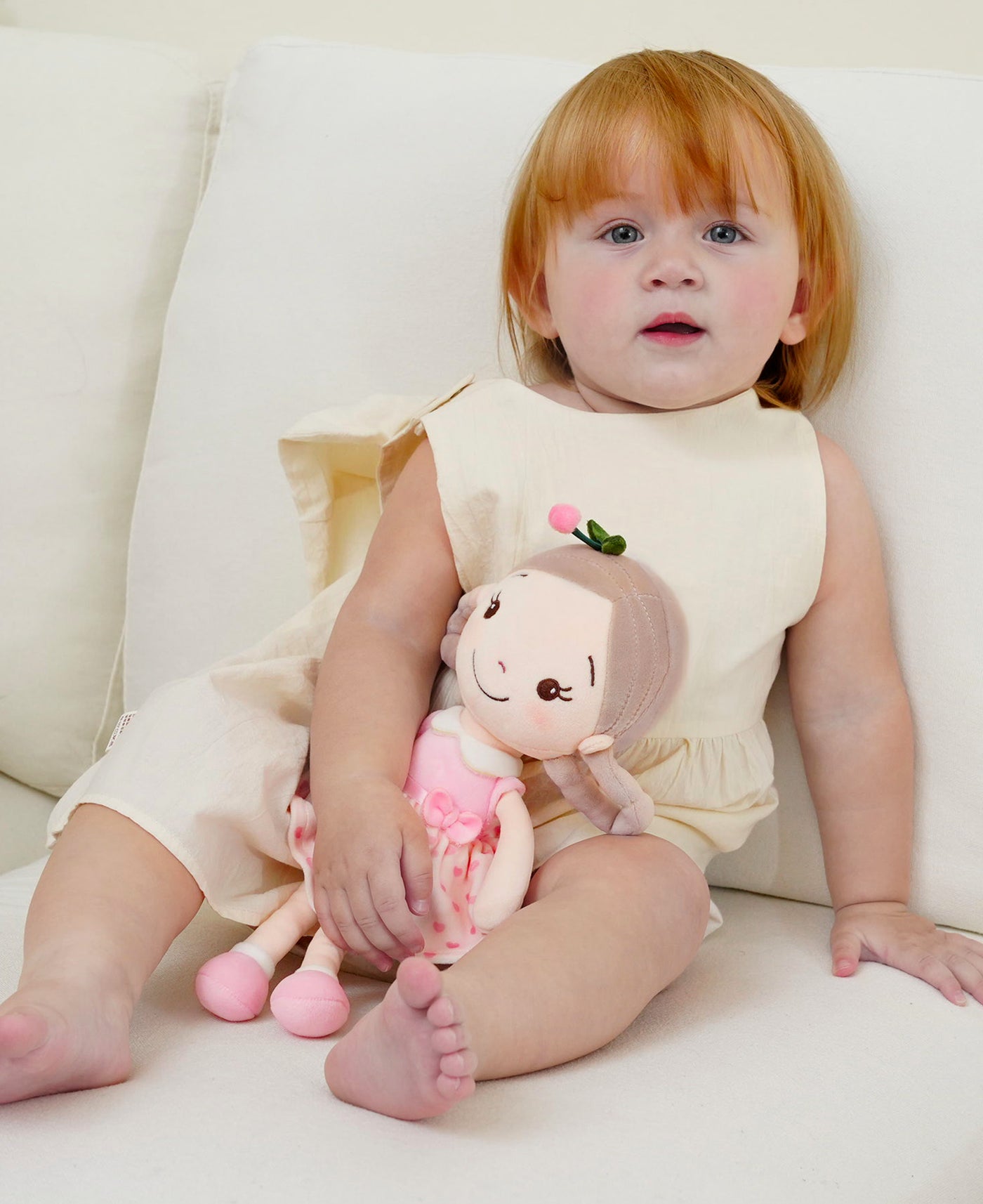 GAGAKU Cherry Girl Soft Plush Baby Doll for Girls (12") | My First Baby Doll Gift, Machine Washable, Rag Doll Toy, For Toddlers & Infants