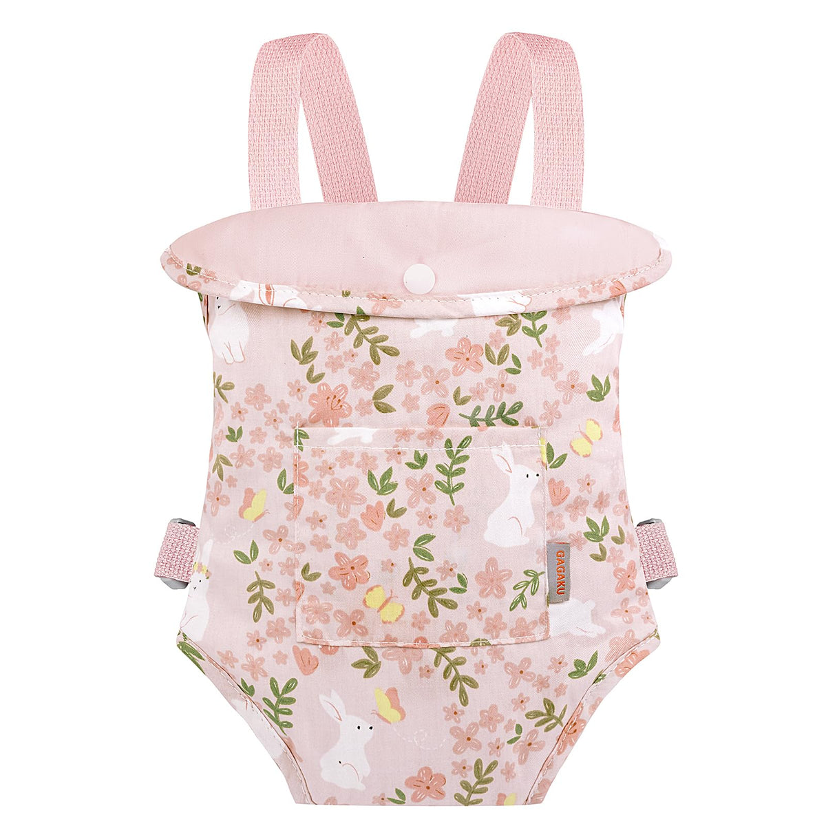 GAGAKU Doll Carrier, Reborn Baby Doll Accessories, Dolls Carrier Pretend & Role Play Toy for Kids Ages 3+ Toddlers - Pink - Rabbit Garden