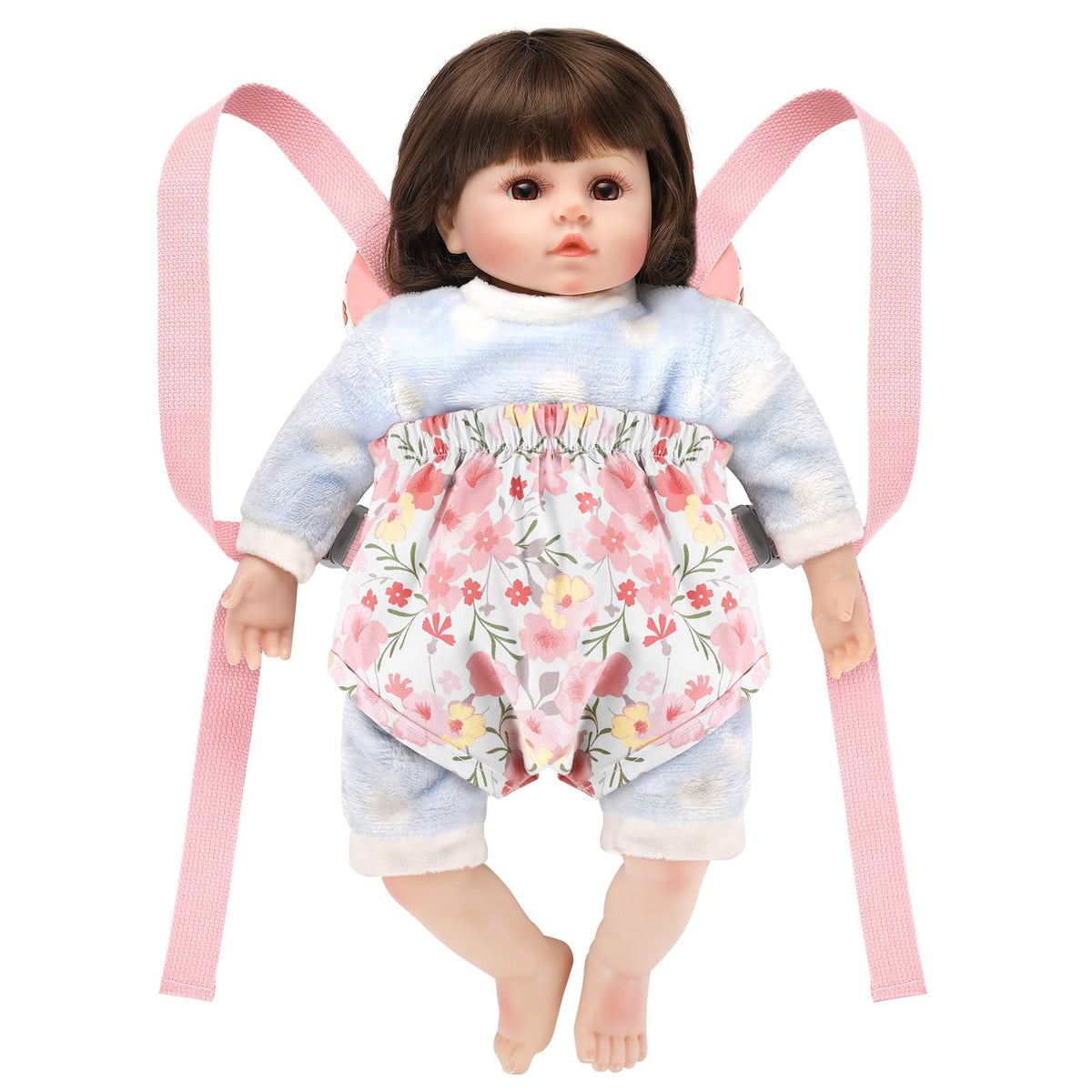 GAGAKU Baby Doll Carrier for Little Girls Baby Carrier for Dolls Reborn Baby Doll Carrier Toddlers 3 Years Old Babydoll Carrier - Pink Rose of Sharon