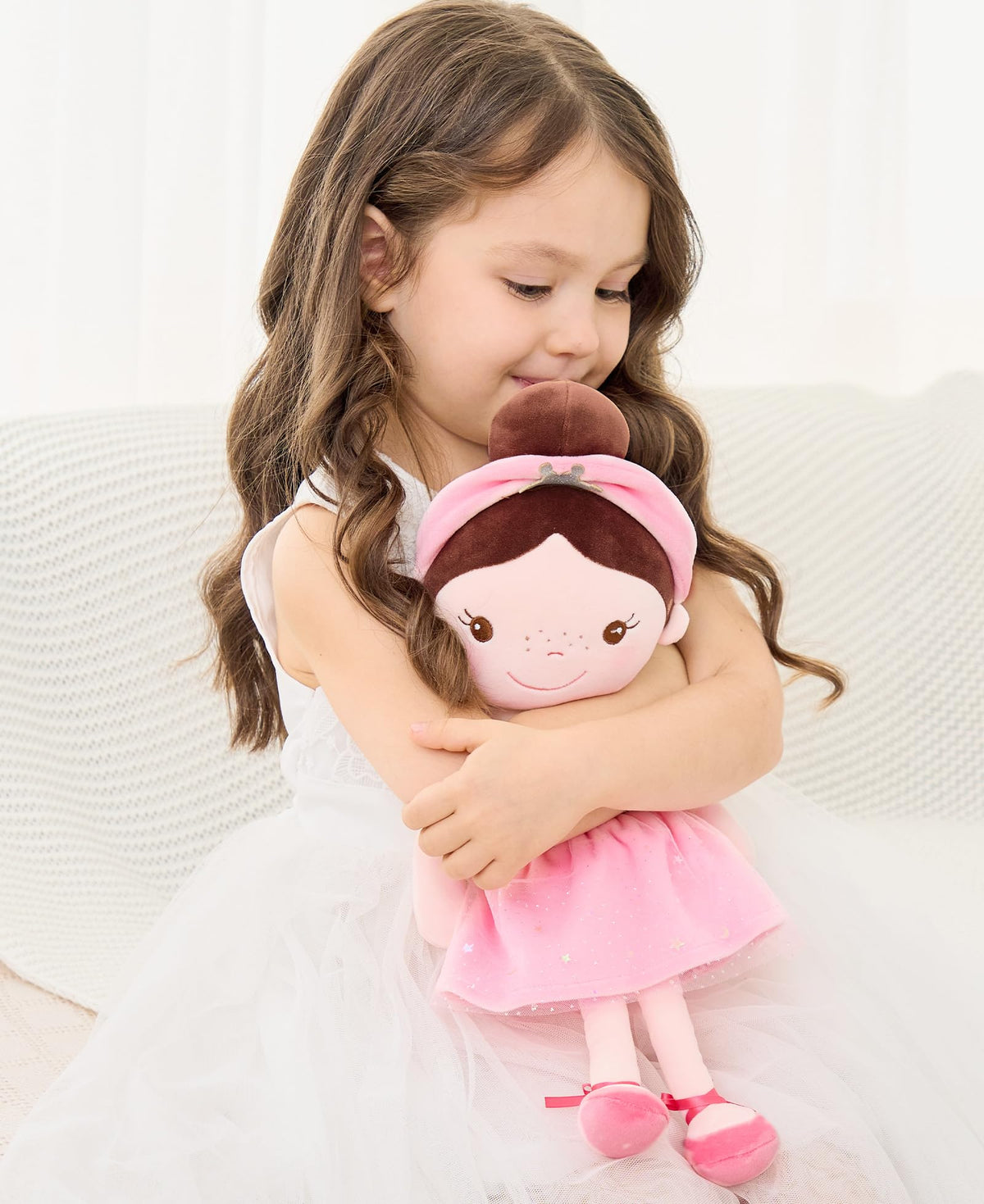 GAGAKU Soft Baby Doll Toys (16'') for Girls, My First Baby Rag Dolls for 1 Year Old Girl Birthday Gift Plush Doll Toys Machine Washable Baby Doll for Toddler Kids Infants - Ballet Girl