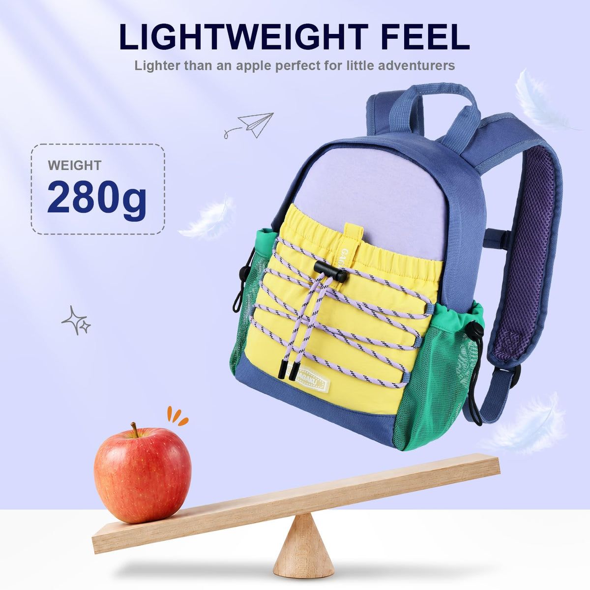 GAGAKU Hiking Backpack for Kids 3-8 years 8L Lightweight Water-Resistant Toddler Backpacks for Travel Camp Kids Outdoor Small Daypack Backpack with Adjustable Straps