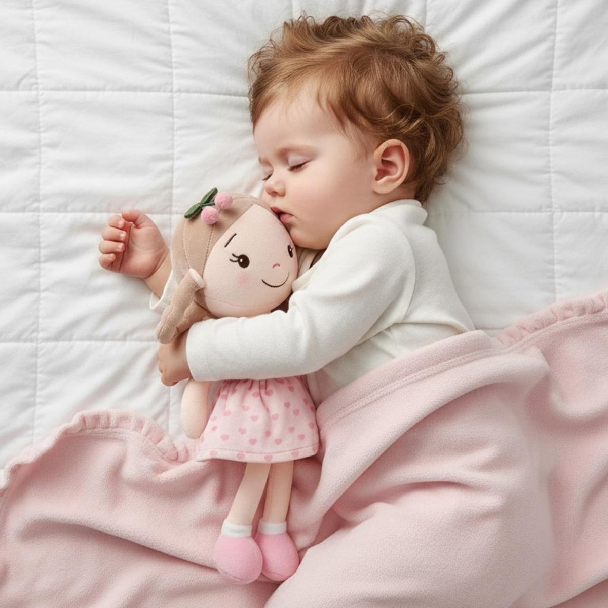 GAGAKU Cherry Girl Soft Plush Baby Doll for Girls (12")