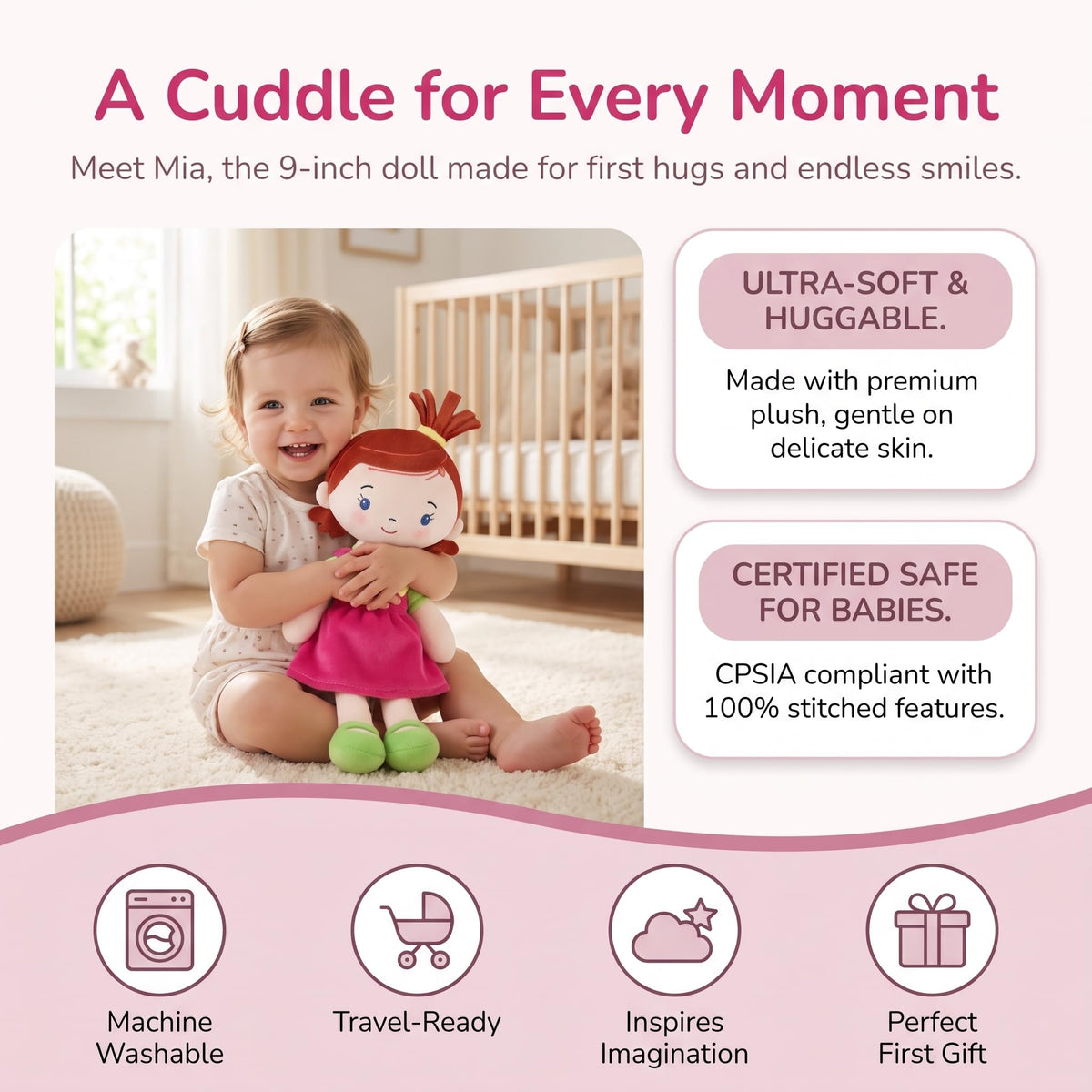 GAGAKU My First Baby Doll for Girls Boys Kids Age 0+