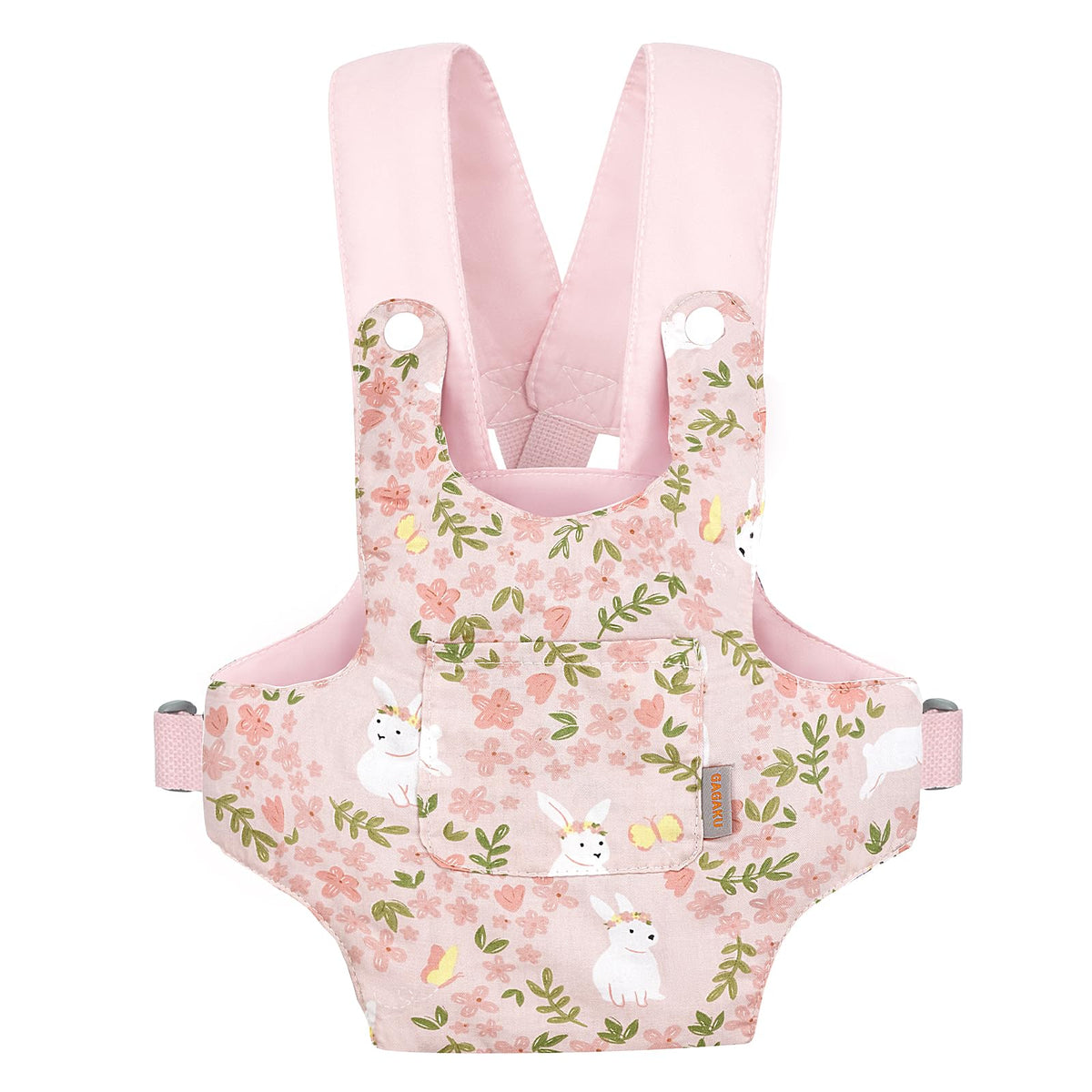 GAGAKU Baby Doll Carrier for Kids, Reborn Dolls Carrier Accessories for Girls & Toddlers, Baby Dolls Sling Carrier with Adjustable Straps - Pink - Rabbit Garden
