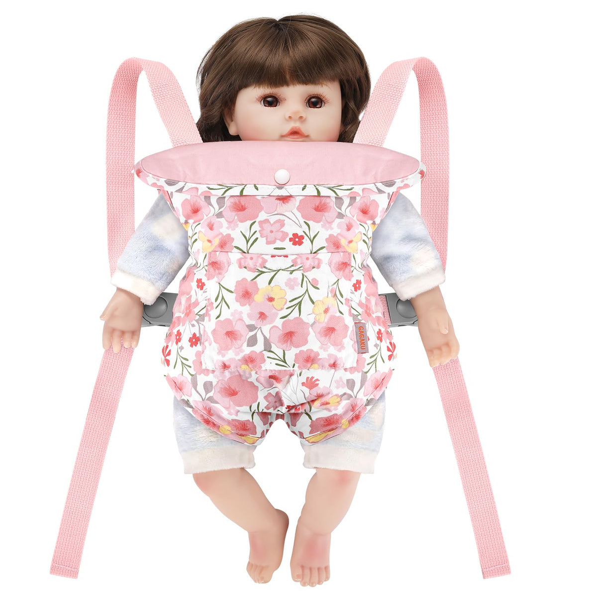 GAGAKU Baby Doll Carrier for Little Girls Baby Carrier for Dolls Reborn Baby Doll Carrier Toddlers 3 Years Old Babydoll Carrier - Pink Rose of Sharon