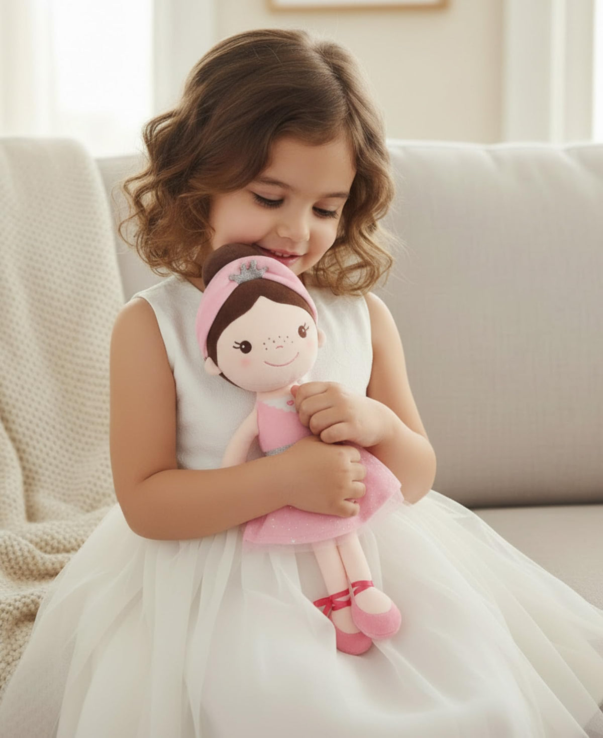 GAGAKU Soft Baby Doll Toys (16'') for Girls, My First Baby Rag Dolls for 1 Year Old Girl Birthday Gift Plush Doll Toys Machine Washable Baby Doll for Toddler Kids Infants - Ballet Girl