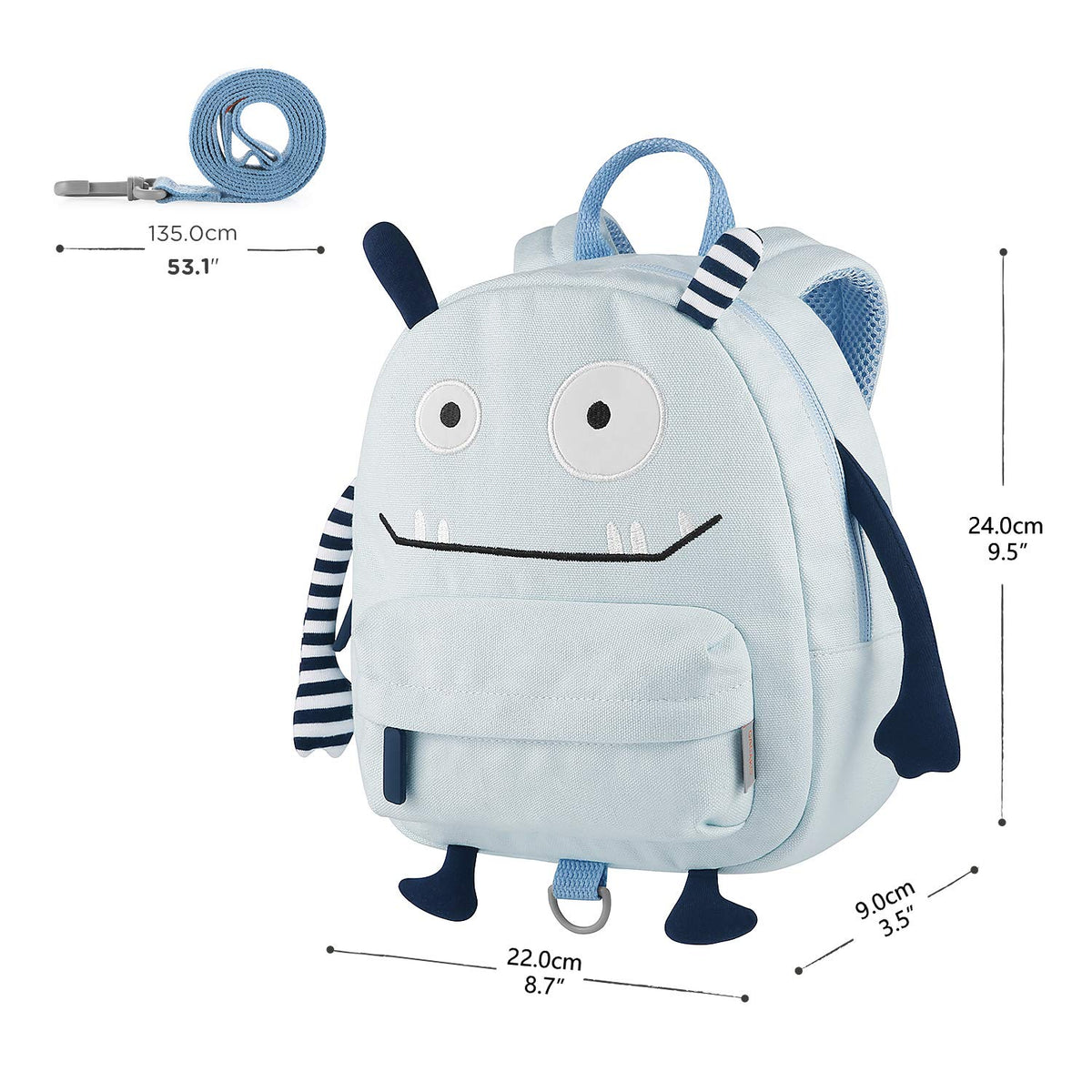 GAGAKU Toddler Backpack with Leash - Mini Kids Backpacks for Boys 2-4 Years Child Safety Backpack 3D Cartoon Animal Anti-Lost Preschool Backpack - Blue