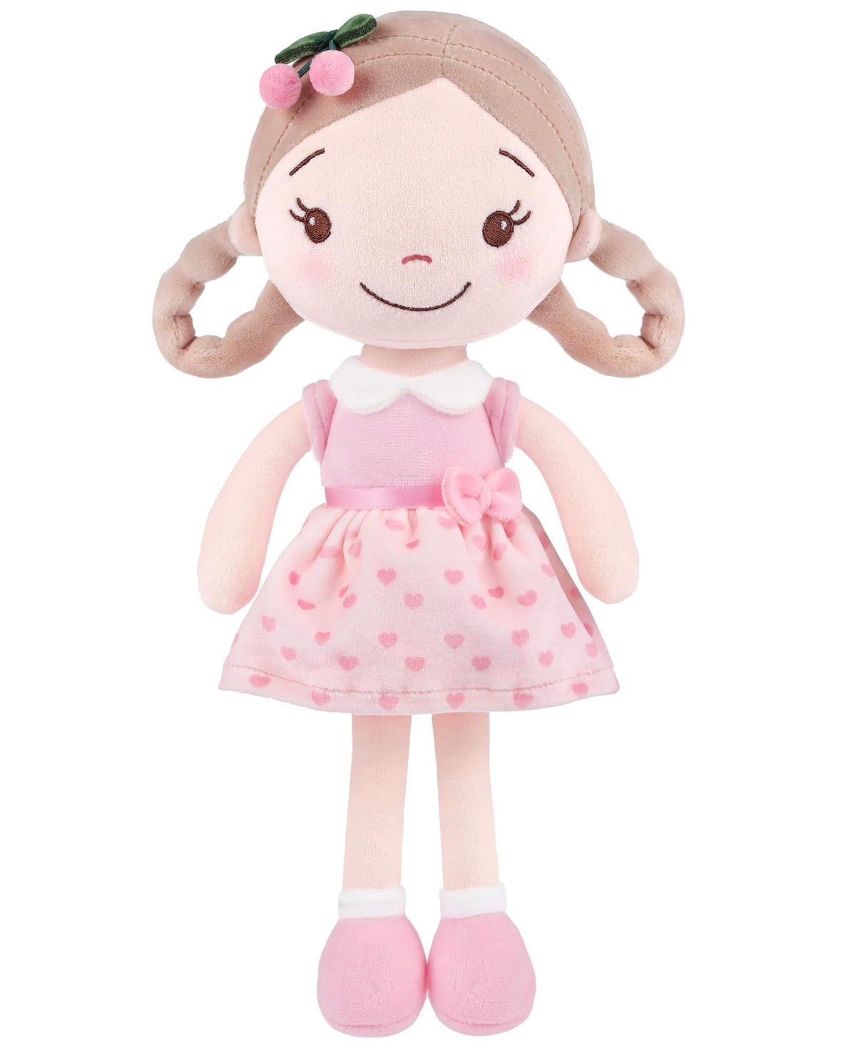 GAGAKU Cherry Girl Soft Plush Baby Doll for Girls (12")