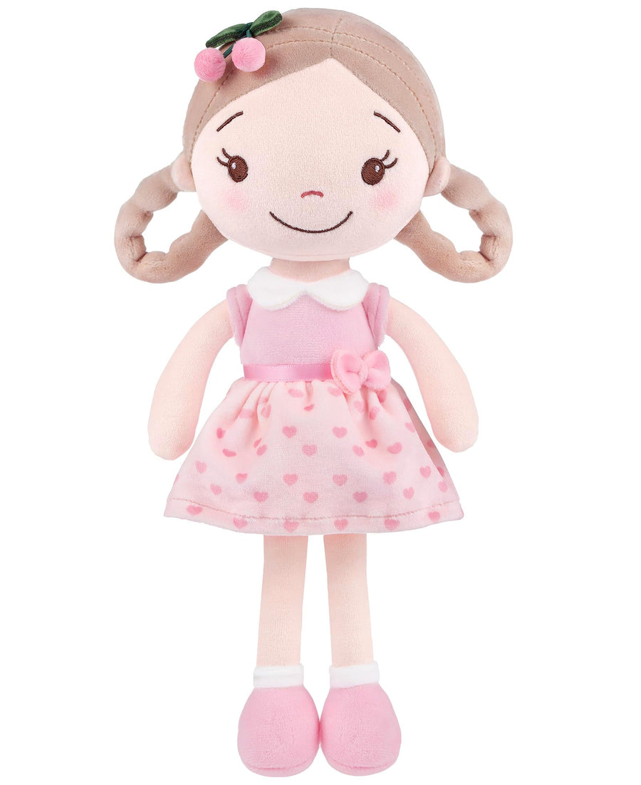 GAGAKU Cherry Girl Soft Plush Baby Doll for Girls (12")