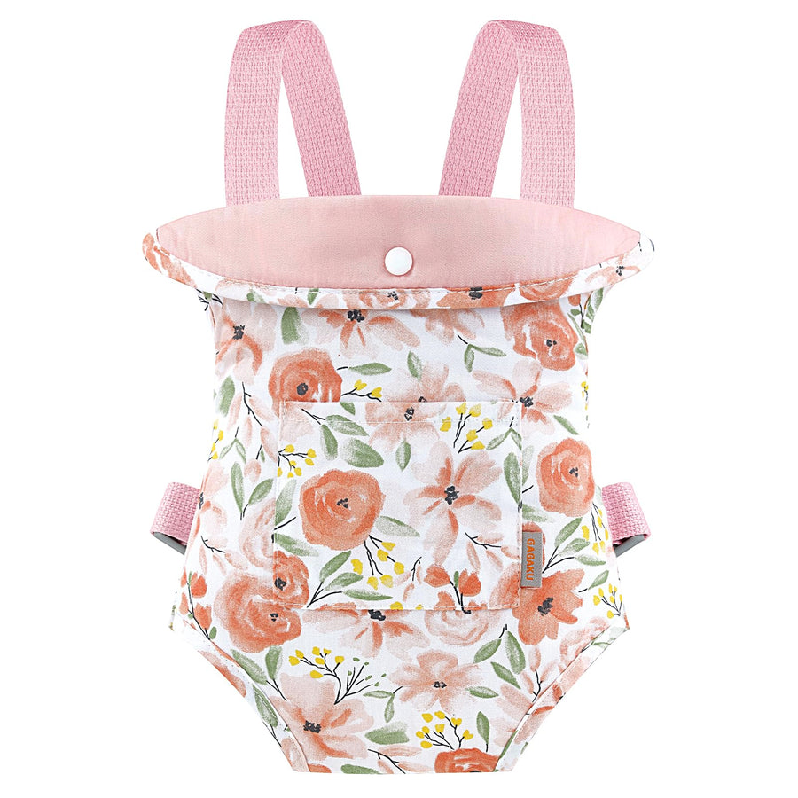 GAGAKU Baby Doll Carrier for Little Girls, Reborn Doll Accessories for Toddlers Kids 3+ Years Old, Toy Dolls Carrier - Roses