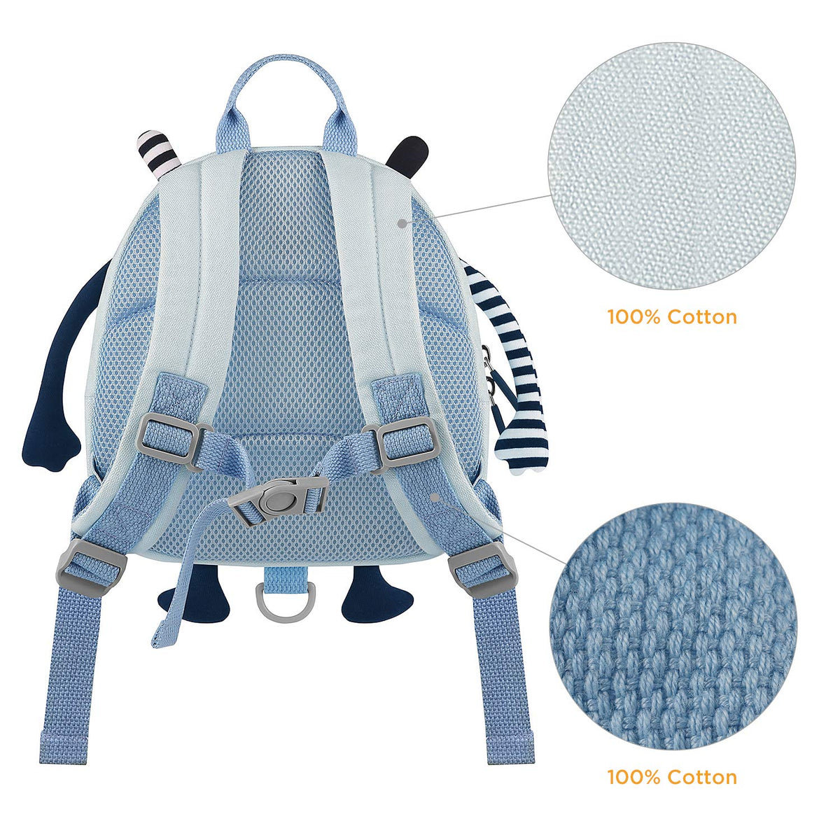 GAGAKU Toddler Backpack with Leash - Mini Kids Backpacks for Boys 2-4 Years Child Safety Backpack 3D Cartoon Animal Anti-Lost Preschool Backpack - Blue