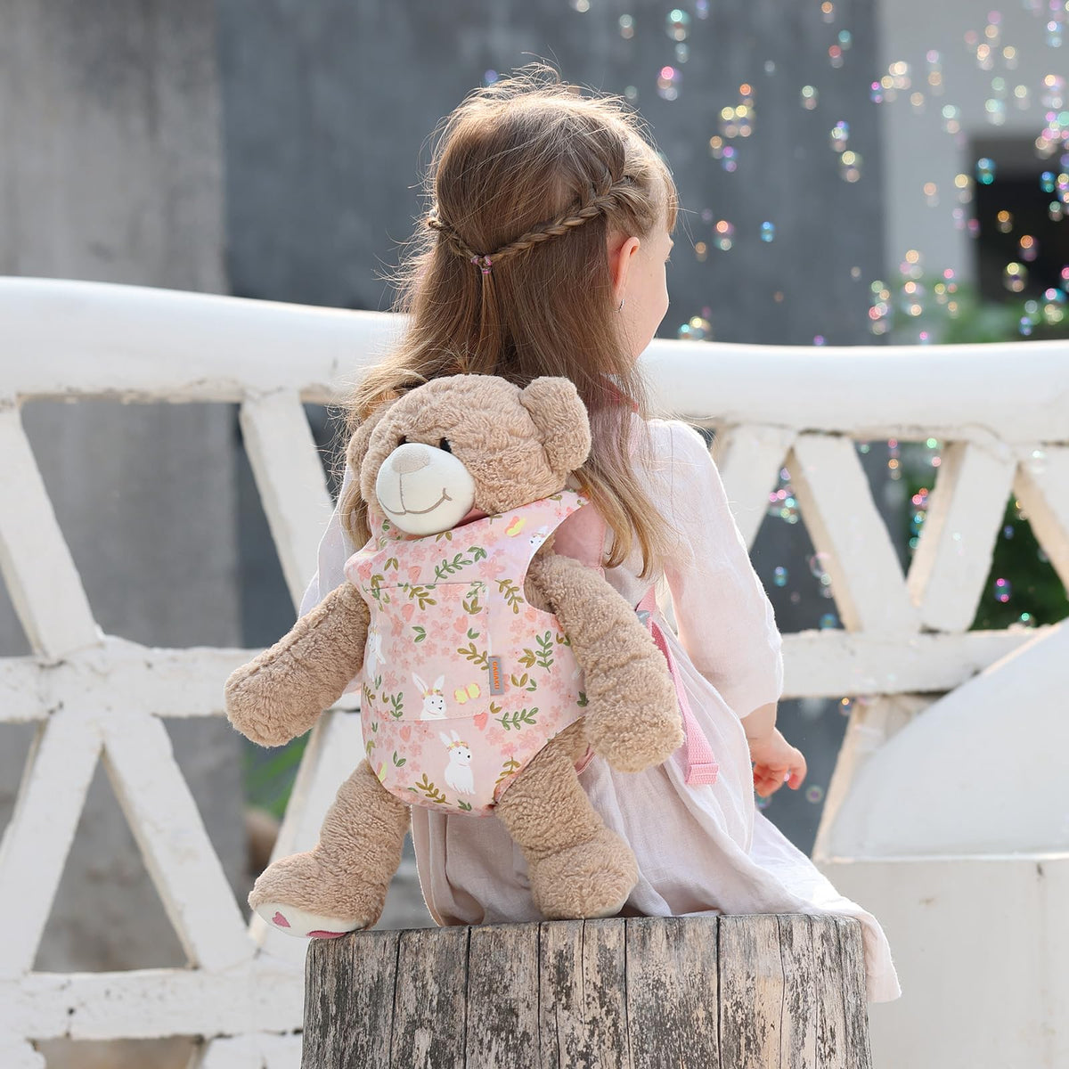GAGAKU Baby Doll Carrier for Kids, Reborn Dolls Carrier Accessories for Girls & Toddlers, Baby Dolls Sling Carrier with Adjustable Straps - Pink - Rabbit Garden