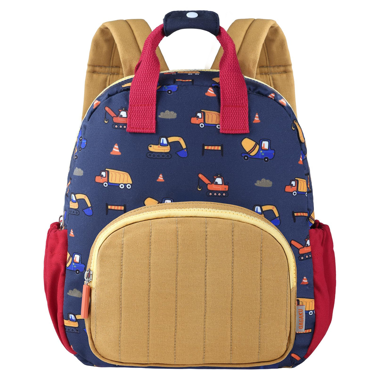 GAGAKU Toddler Backpack for Boys 2-4 years Kids Backpack Mini Backpack Cartoon Breathable Comfortable Preschool Backpack for School Travel - Orange Digger