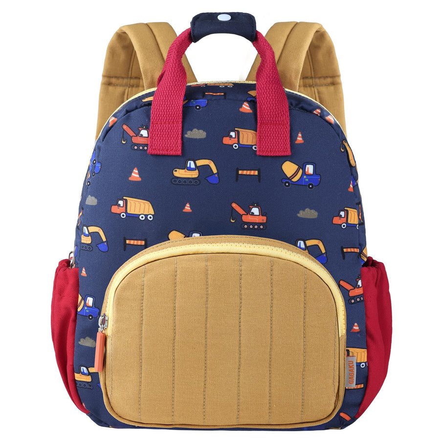 GAGAKU Toddler Backpack for Boys 2-4 years Kids Backpack Mini Backpack Cartoon Breathable Comfortable Preschool Backpack for School Travel - Orange Digger