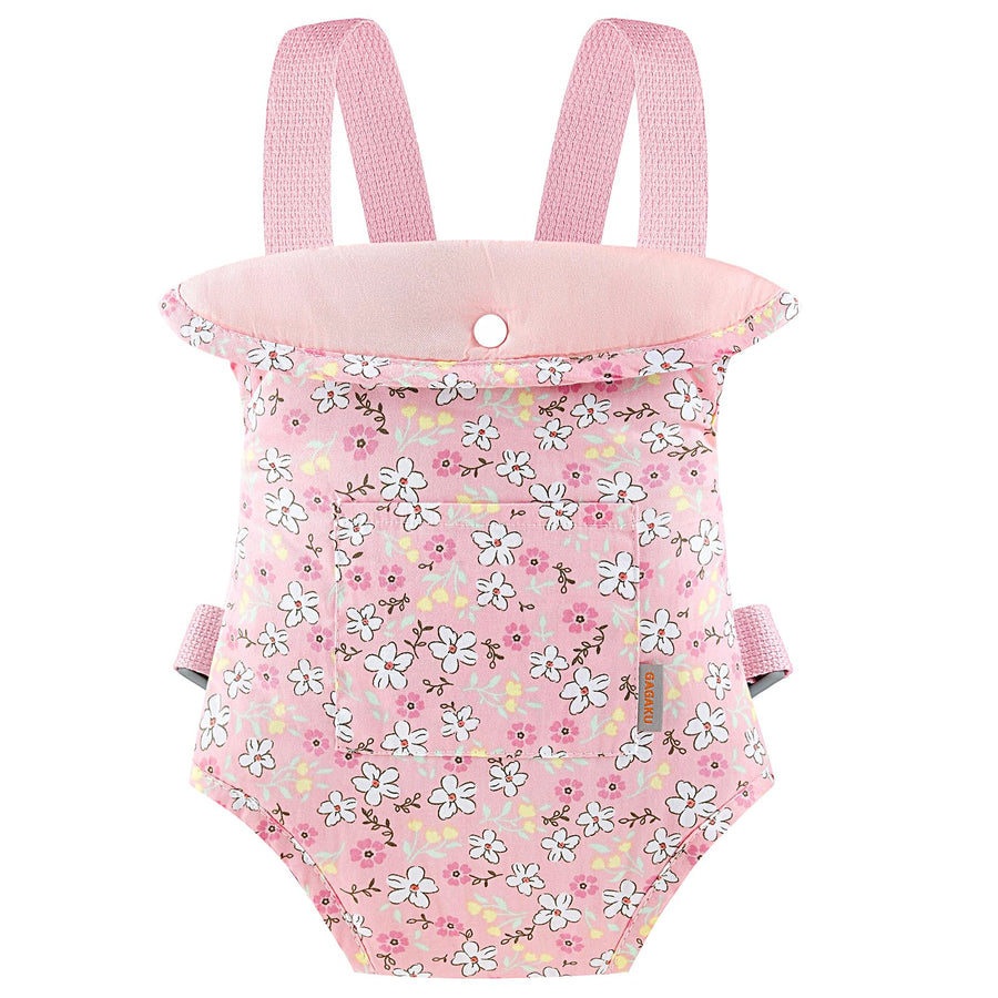GAGAKU Baby Doll Carrier for Little Girls, Reborn Doll Accessories for Toddlers 3+ Years Old, Kids Toy Baby Dolls Carrier - Pink - Helleborus