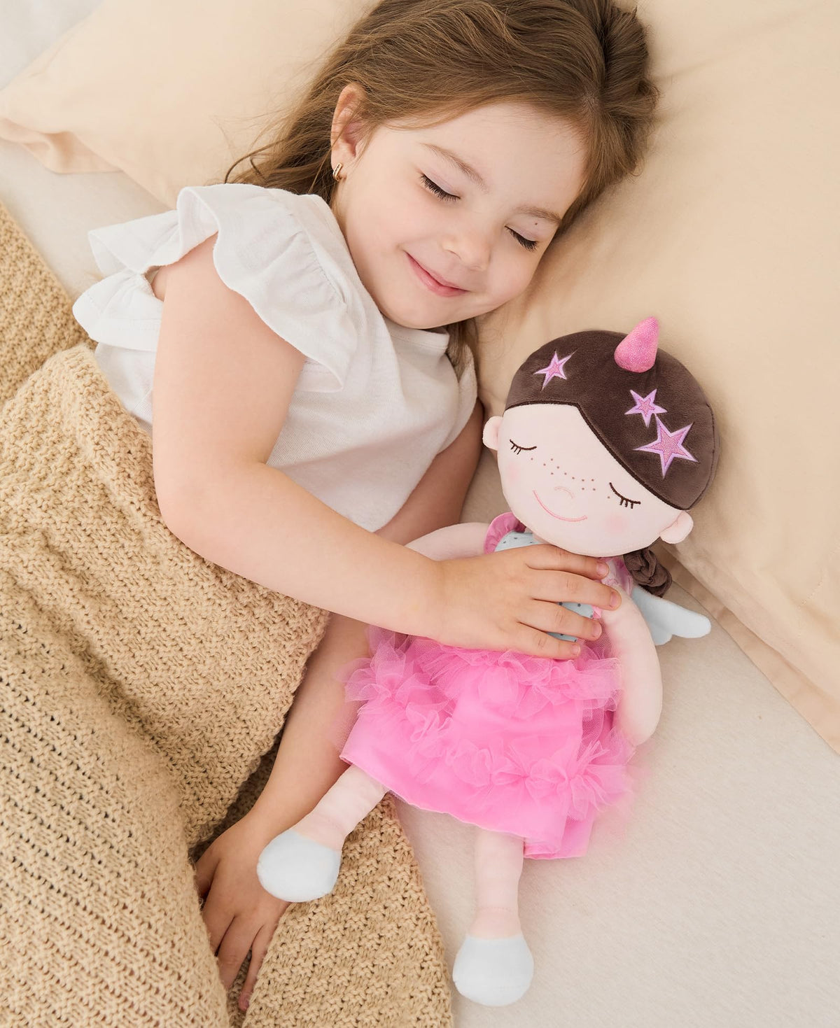 GAGAKU Soft Baby Doll Toys (16'') for Girls, My First Baby Rag Dolls for 1 Year Old Girl Birthday Gift Plush Doll Toys Machine Washable Baby Doll for Toddler Kids Infants - Star Princess