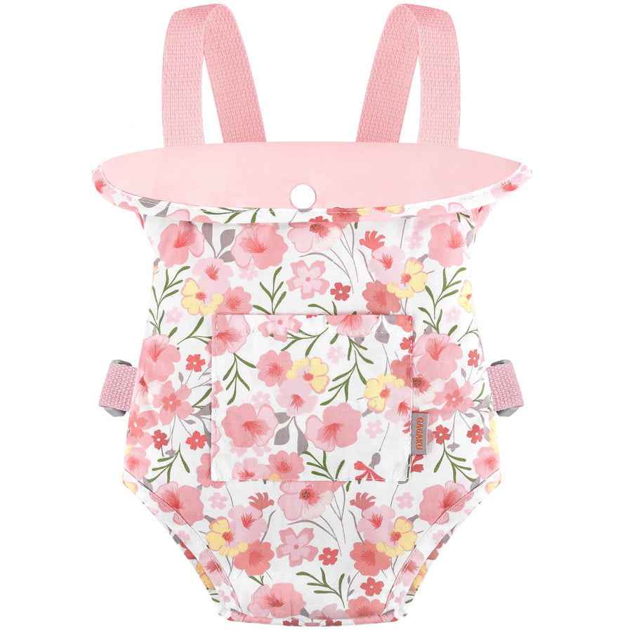 GAGAKU Baby Doll Carrier for Little Girls Baby Carrier for Dolls Reborn Baby Doll Carrier Toddlers 3 Years Old Babydoll Carrier - Pink Rose of Sharon
