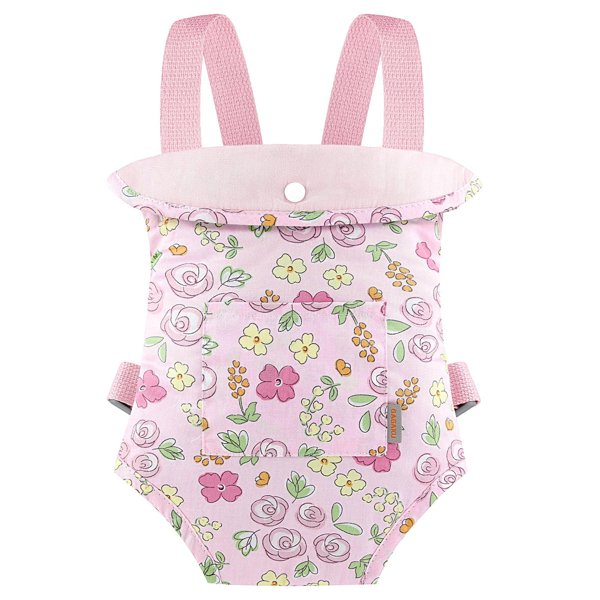 GAGAKU Baby Doll Carrier for Little Girls, Reborn Doll Accessories for Toddlers 3+ Years Old, Kids Toy Baby Dolls Sling Carrier - Pink - Moonflower