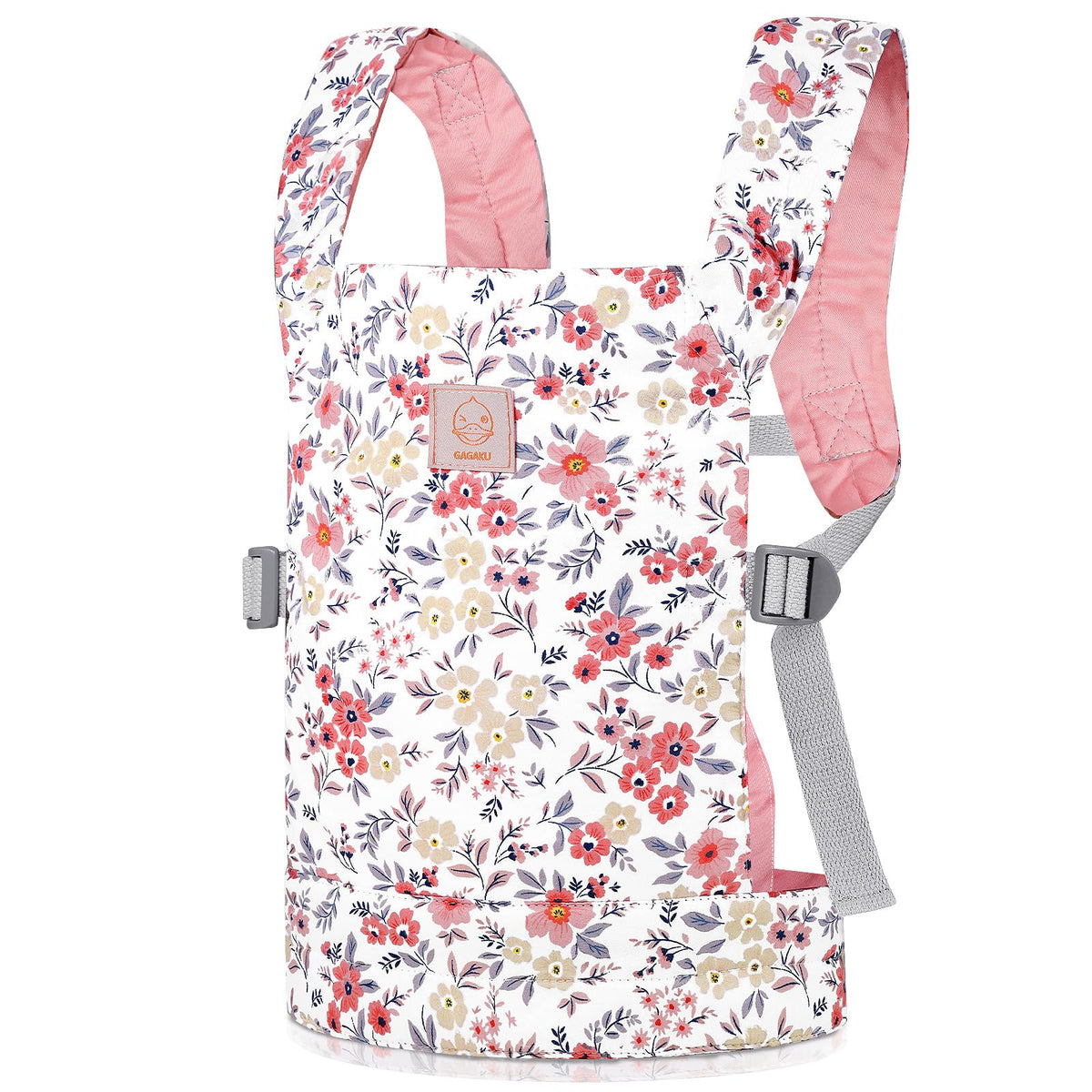 GAGAKU Baby Doll Carrier for Little Girls - Stuffed Animal Carrier Toy for Toddler - Pink Wax Flowers